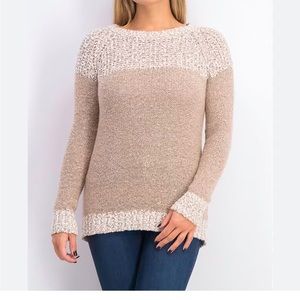 Fate Women’s Clairina Georgi Textured Tan Pullover Sweater - size XL